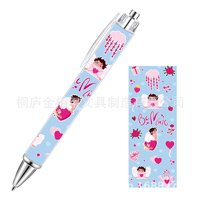 Wholesale Pink Bow Heart Roll Paper Ballpoint Pen