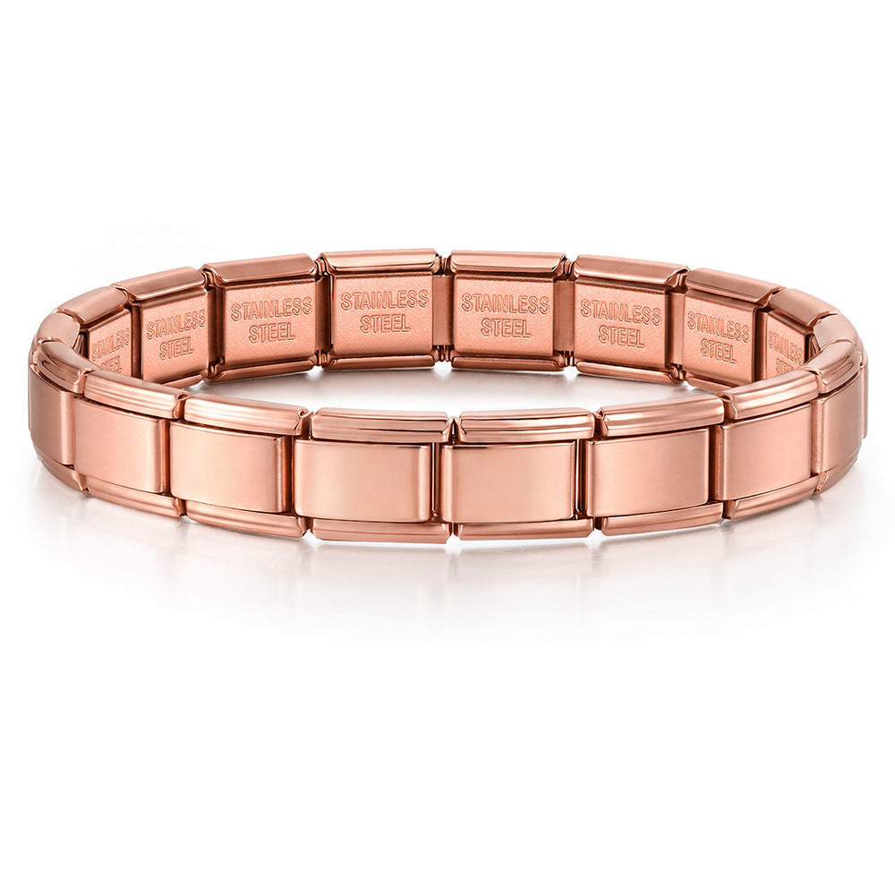 Wholesale Stylish Unisex Electroplated Stainless Steel Italian Charm Bracelet for Everyday Wear and Boutique Resale
