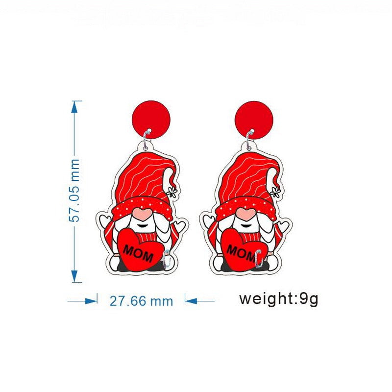 Wholesale Acrylic Mother' s Day Mama Rainbow Pendant Bear Earrings