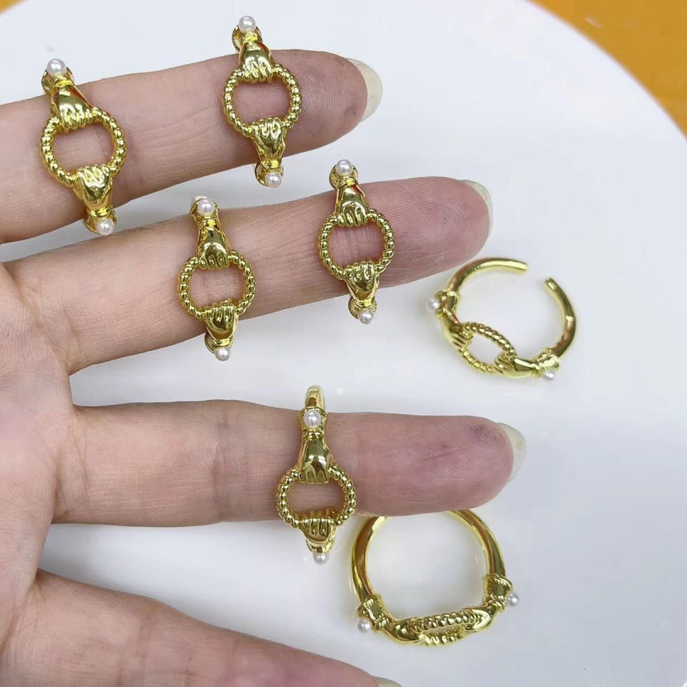 Wholesale Plastic copper plated 18k open ring