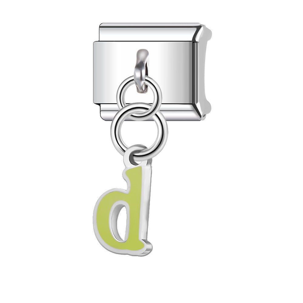 Wholesale Italian Charm Bracelet 9mm DIY Splicing English Letter Name Pendant Stainless Steel Composable Bracelet