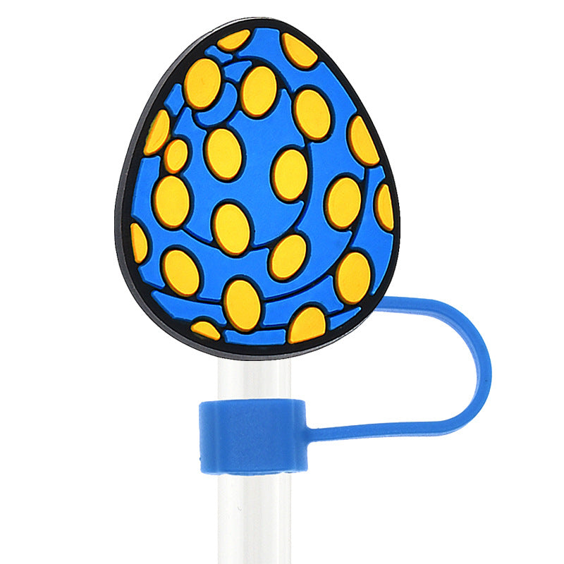 Wholesale Random 100pcs Easter 10mm PVC Soft Straw Tube Cap ACC-SCR-RYY088