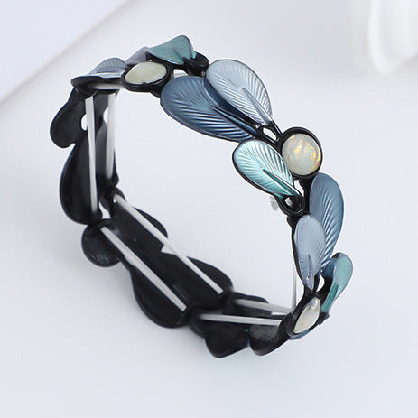 Wholesale  Color Feather Stitching Alloy Bracelet