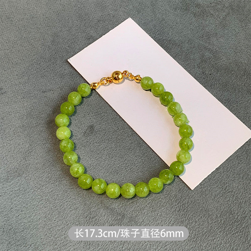 Wholesale Geometric Layered Agate Beaded Necklace Green 6mm Multi-layer Jewelry Accessory