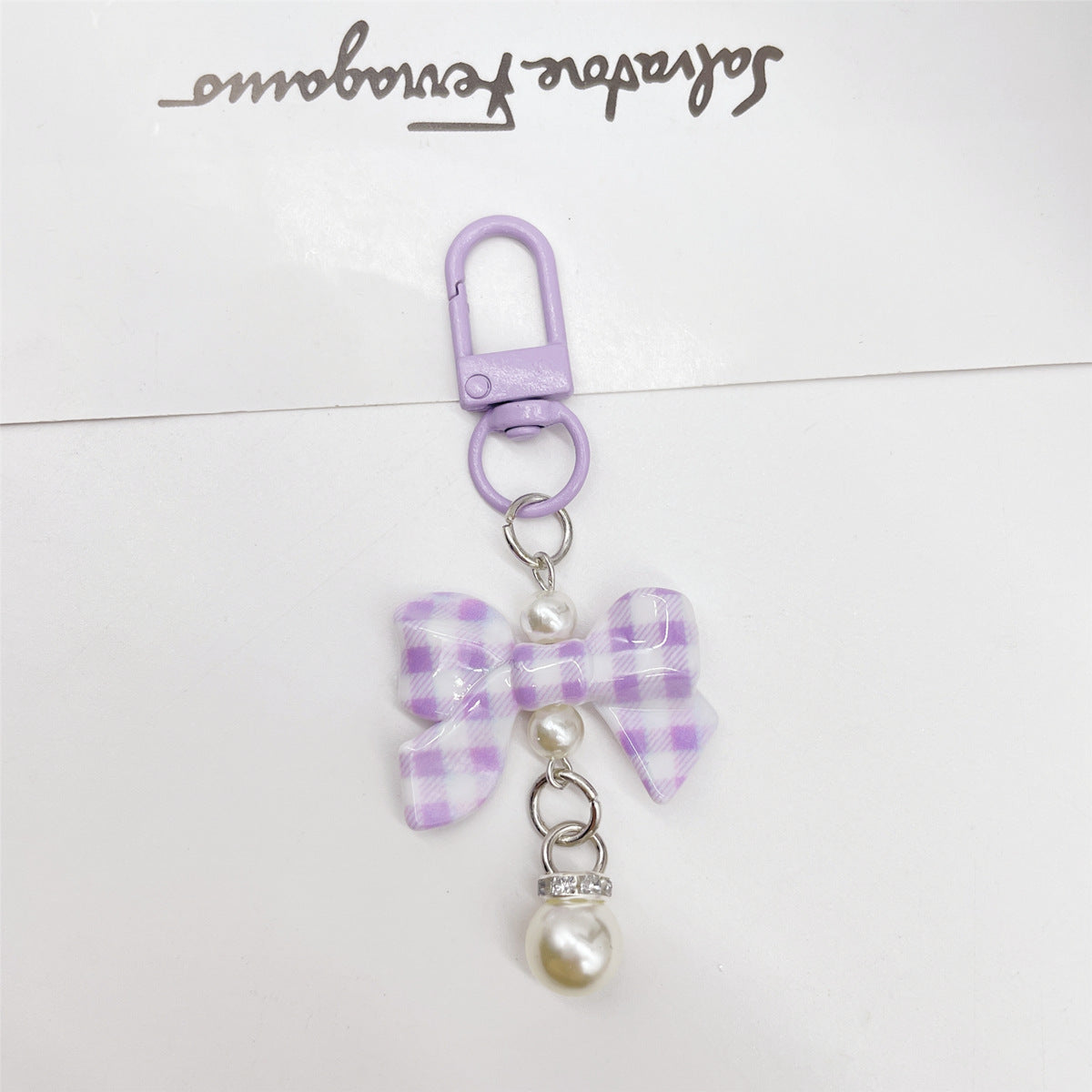 Wholesale Candy Colored Bowknot Texture Keychain Bag Charm Phone Accessory Gift