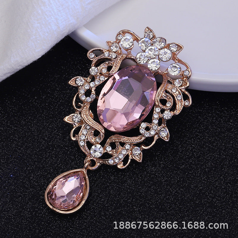 Wholesale  Diamond Pearl Flower Sun God flower brooch gem pendant