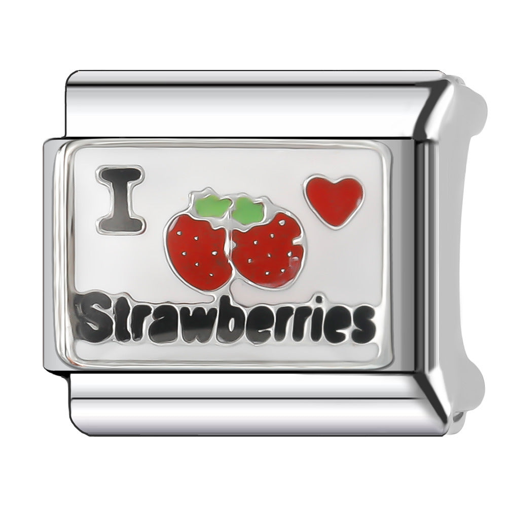 Wholesale Italian Charm Bracelet 9mm DIY Splicing English Series Stainless Steel Composable Bracelet