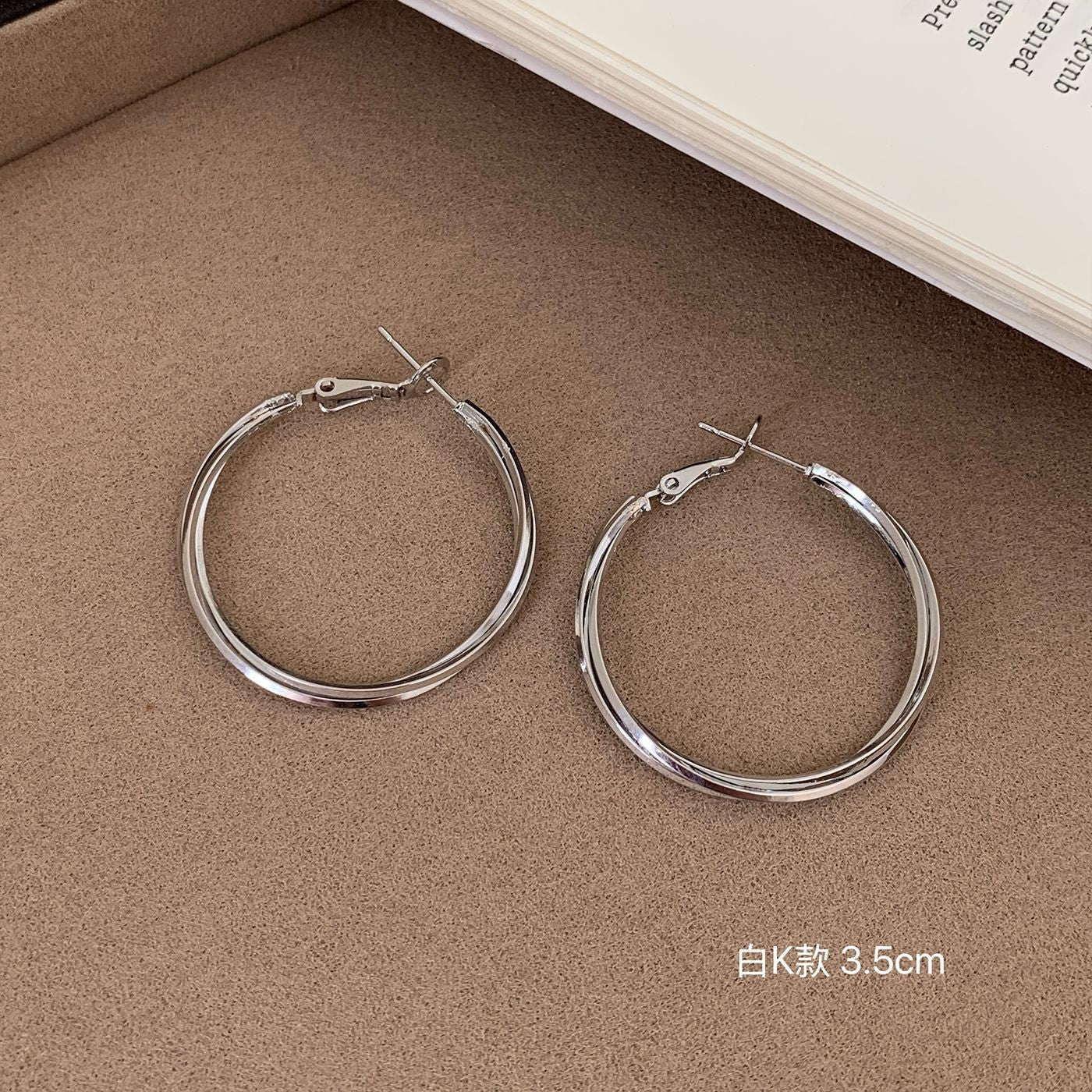Wholesale Large earrings  suitable silver needle earrings large circle plain earrings