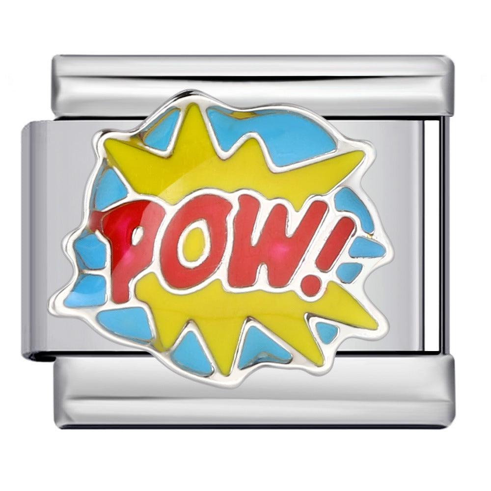 Wholesale Italian Module Bracelet Titanium Steel Welding Oil Dropping DIY Charms