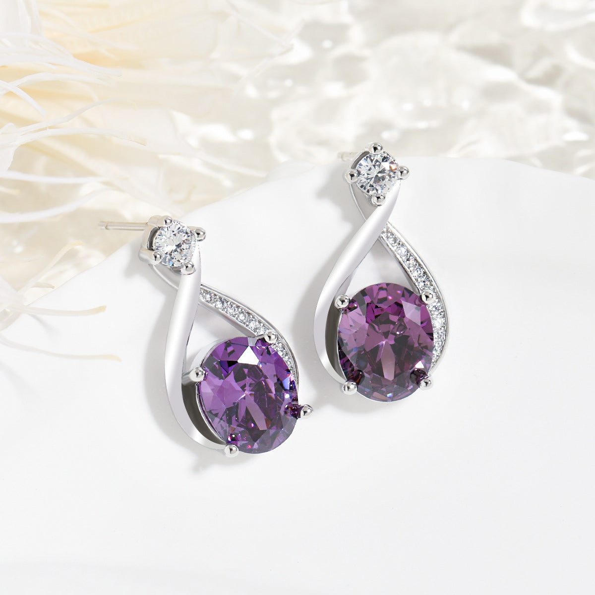 Wholesale  irregular S-shaped exaggerated color treasure necklaces earrings