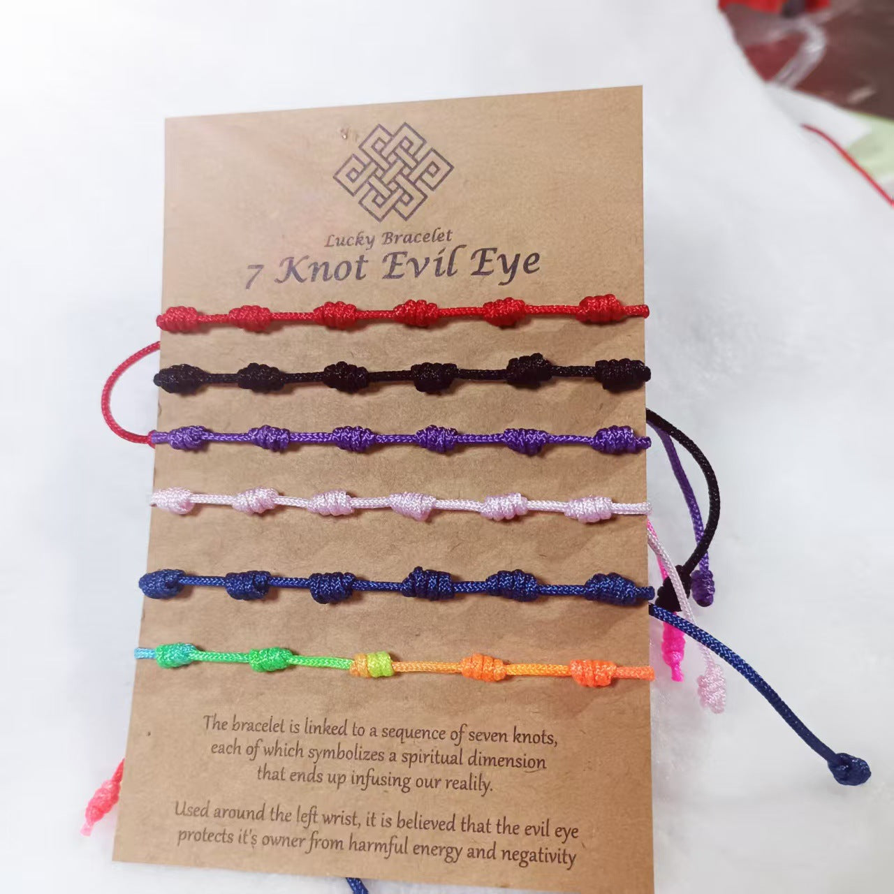 Wholesale Rainbow Handwoven Cord Bracelet Adjustable Sliding Knot Ethnic Style Jewelry Accessory