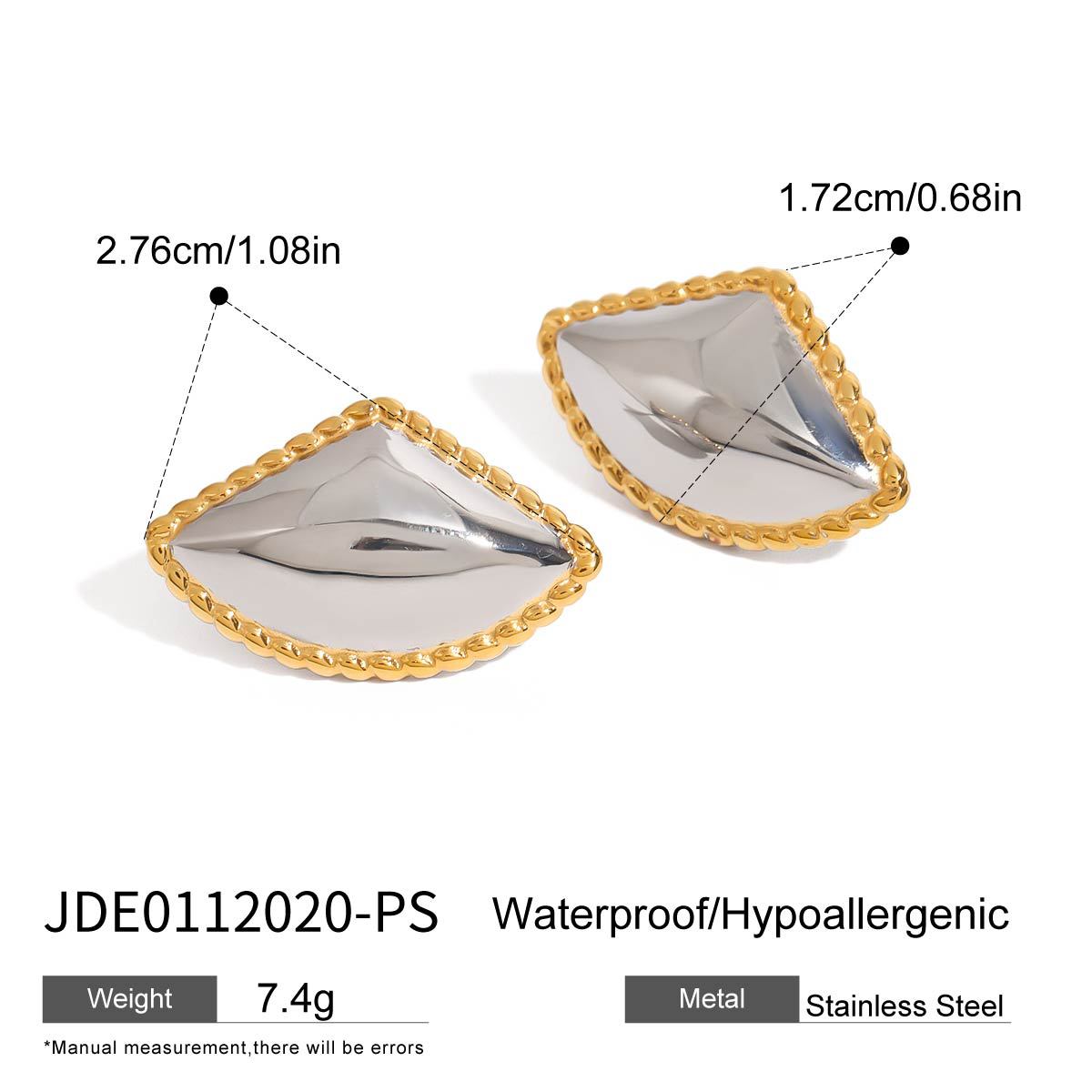 Wholesale 18K gold stainless steel thread geometry irregular earrings