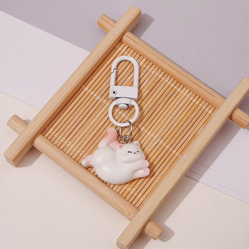 Wholesale Cartoon Cat Resin Keychain Car Key Accessory Party Gift