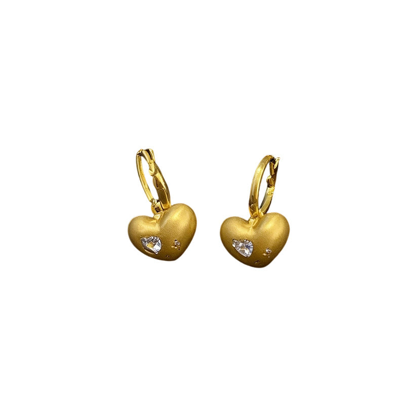 Wholesale 18K Gold Plated Zircon Heart Ear Cuff Stylish Jewelry Accessory Boutique Resale