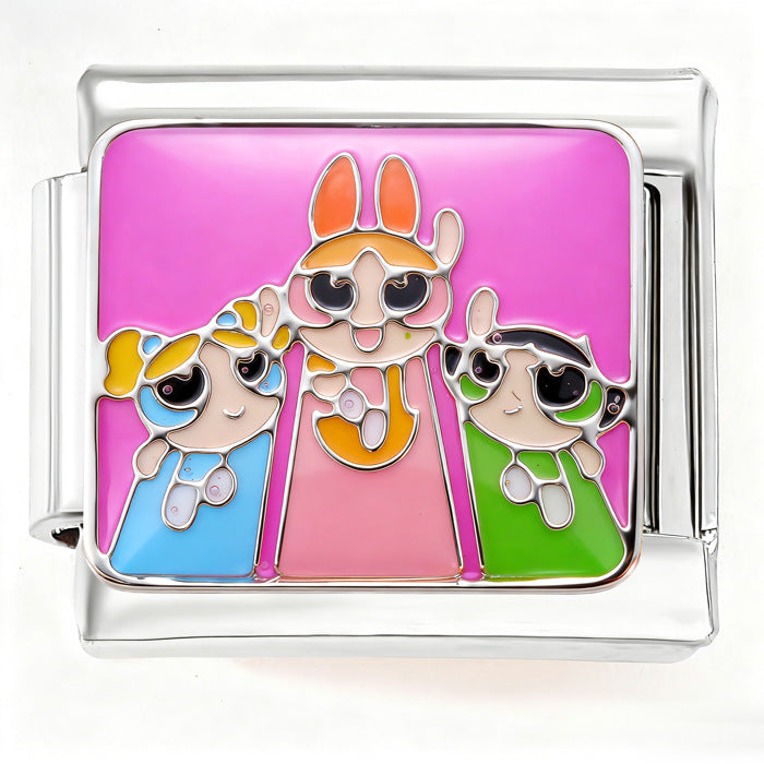 Wholesale  Italian Charm Bracelet 9mm DIY Cute Cartoon Creative Stainless Steel Composable Bracelet