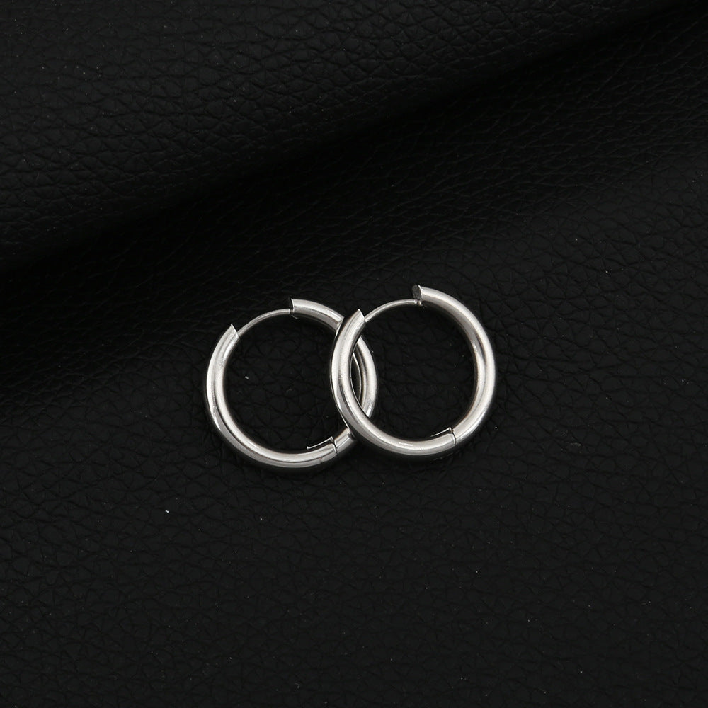 Wholesale Minimalist Stainless Steel Round Hoop Earrings Stylish Unisex Chic Fashion Jewelry Accessory for Everyday Wear