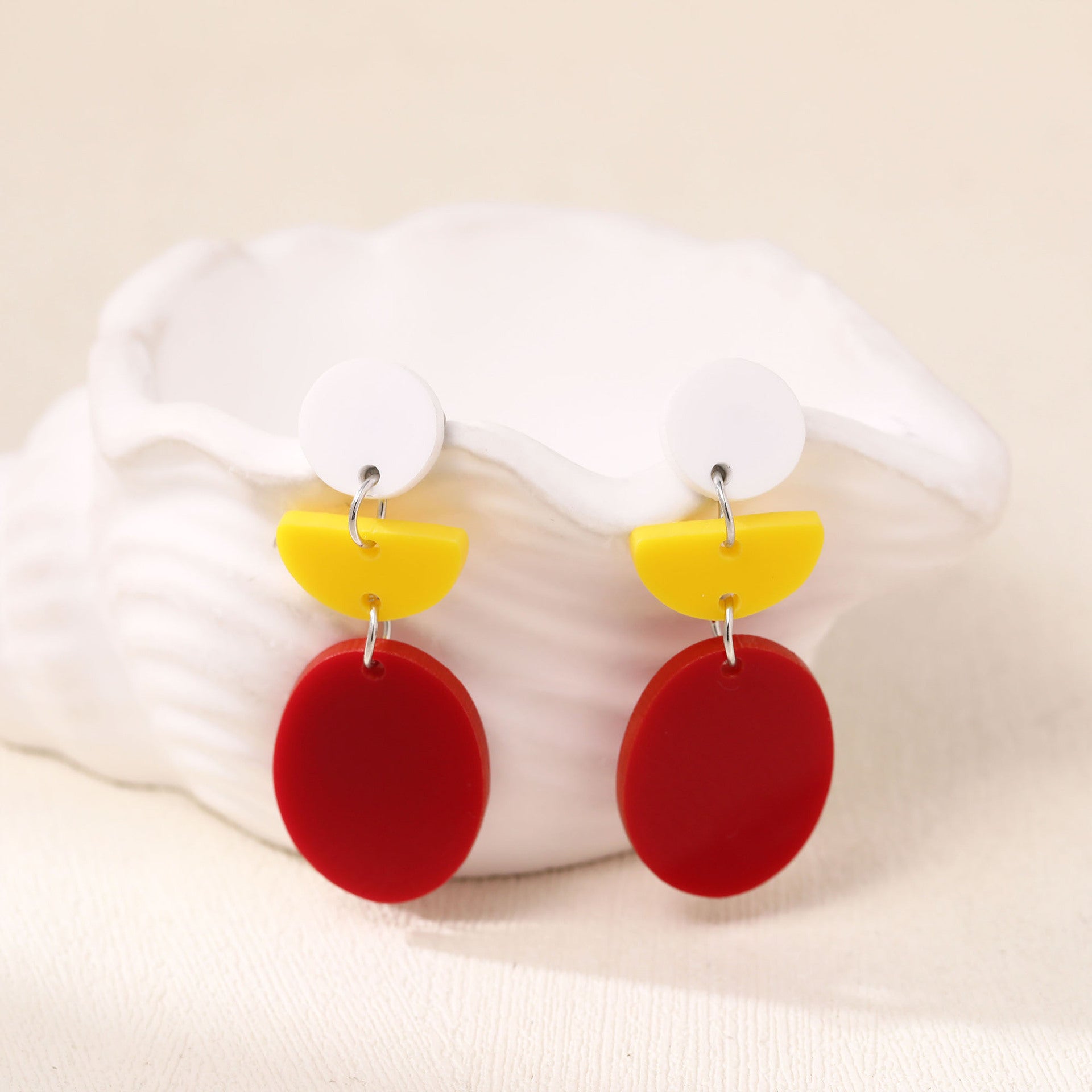 Wholesale  acrylic wooden earrings fashion love geometric earrings