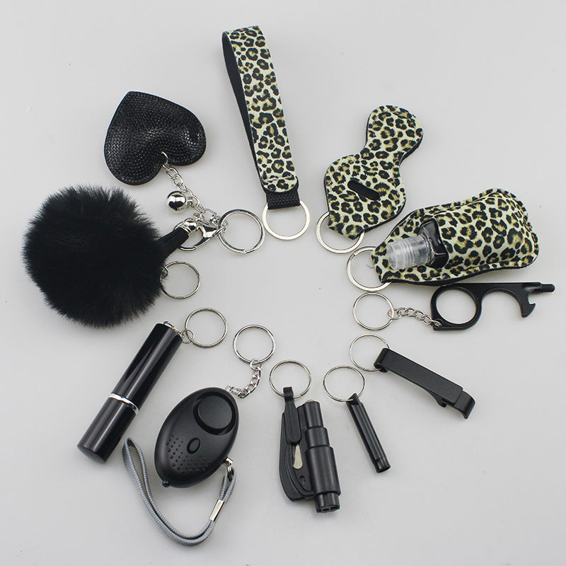 Wholesale Rhinestone Love Lipstick Set Bottle Opener Hair Ball Whistle Keychain Set ACC-KC-TMS003