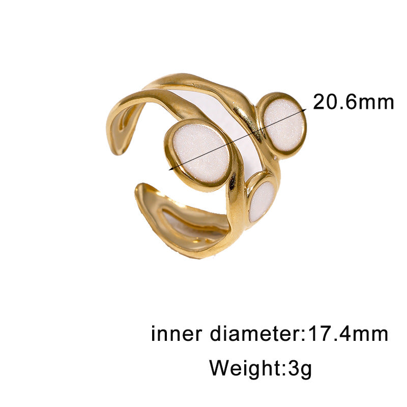 Wholesale Gold Plated Stainless Steel Open Ring Irregular Twisted Design Artistic Jewelry For Women Fashion Accessory Gift