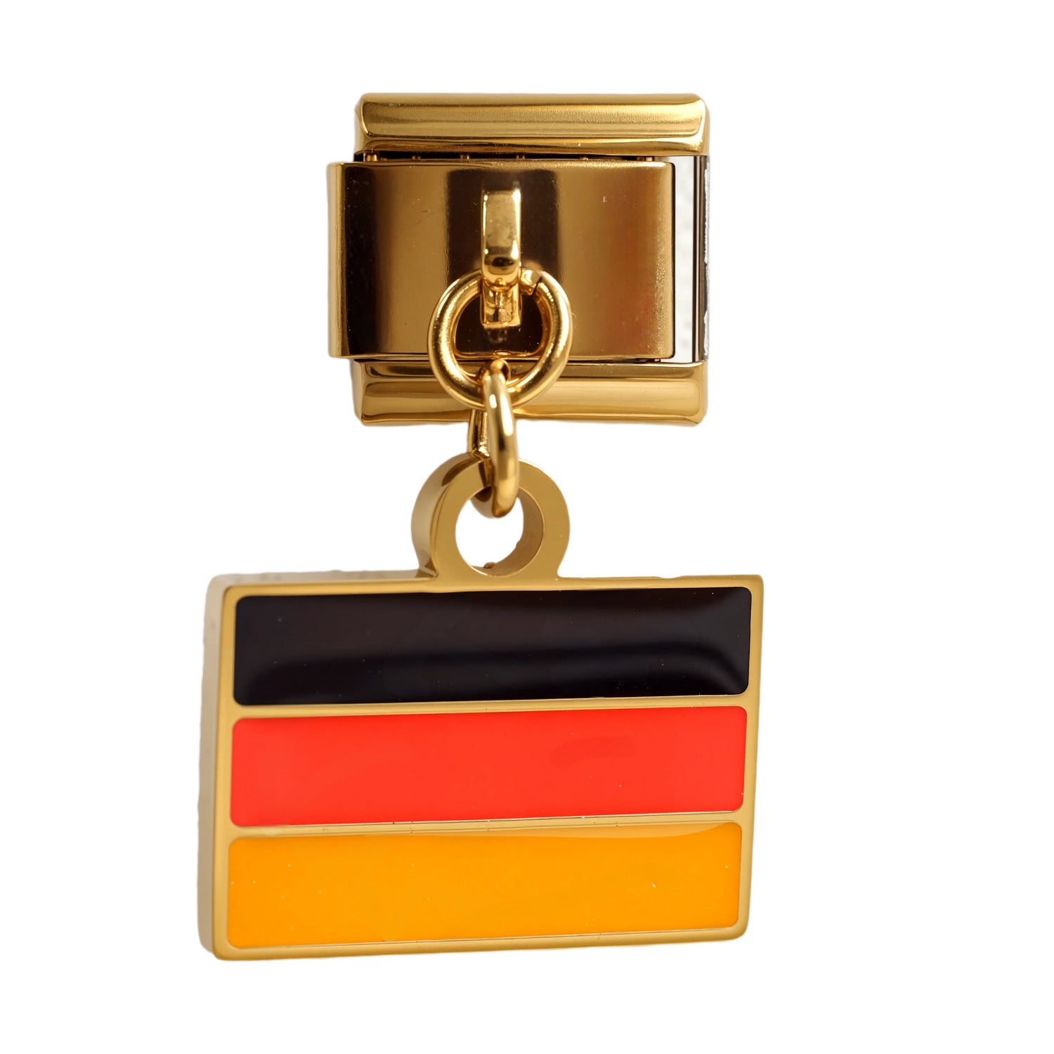 Wholesale 5PCS Italian Charm Bracelet Gold Flag Pendant Stylish Stainless Steel Jewelry Accessory