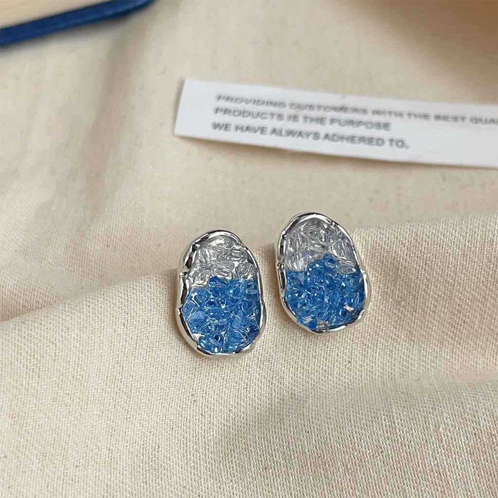 Wholesale Blue Oil Dripping Acrylic Earrings ACC-ES-Eryu008