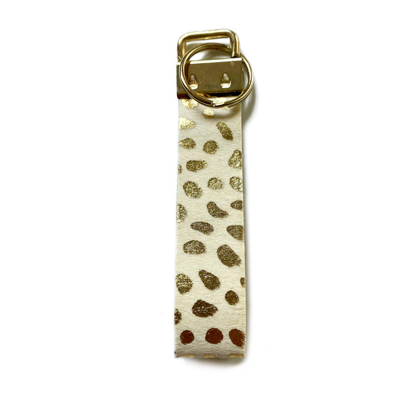 Wholesale Vintage Leather Leopard Cow Pattern Keychain Fashion Gift Accessory