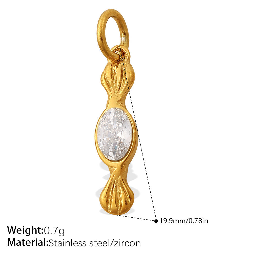Wholesale  Food Series Ice Cream Donut Cake Titanium Steel Pendant DIY Necklace Bracelet Jewelry Accessories Cute
