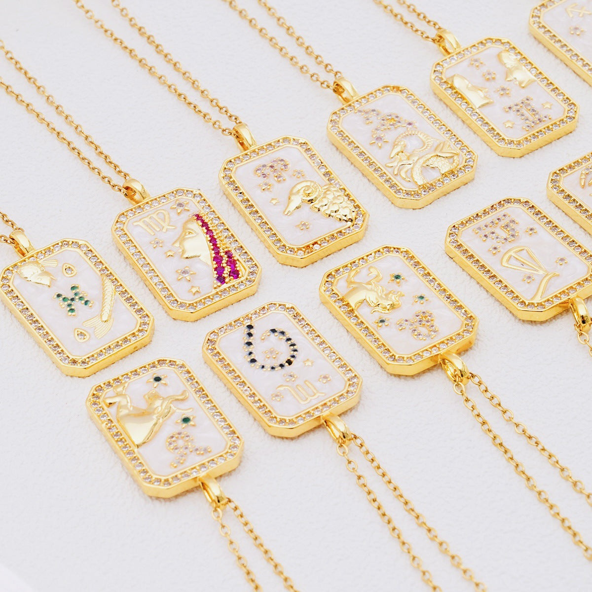 Wholesale Zodiac Contion Colorful Birthstone Necklace,  Chic Jewelry Accessory for Everyday Wear