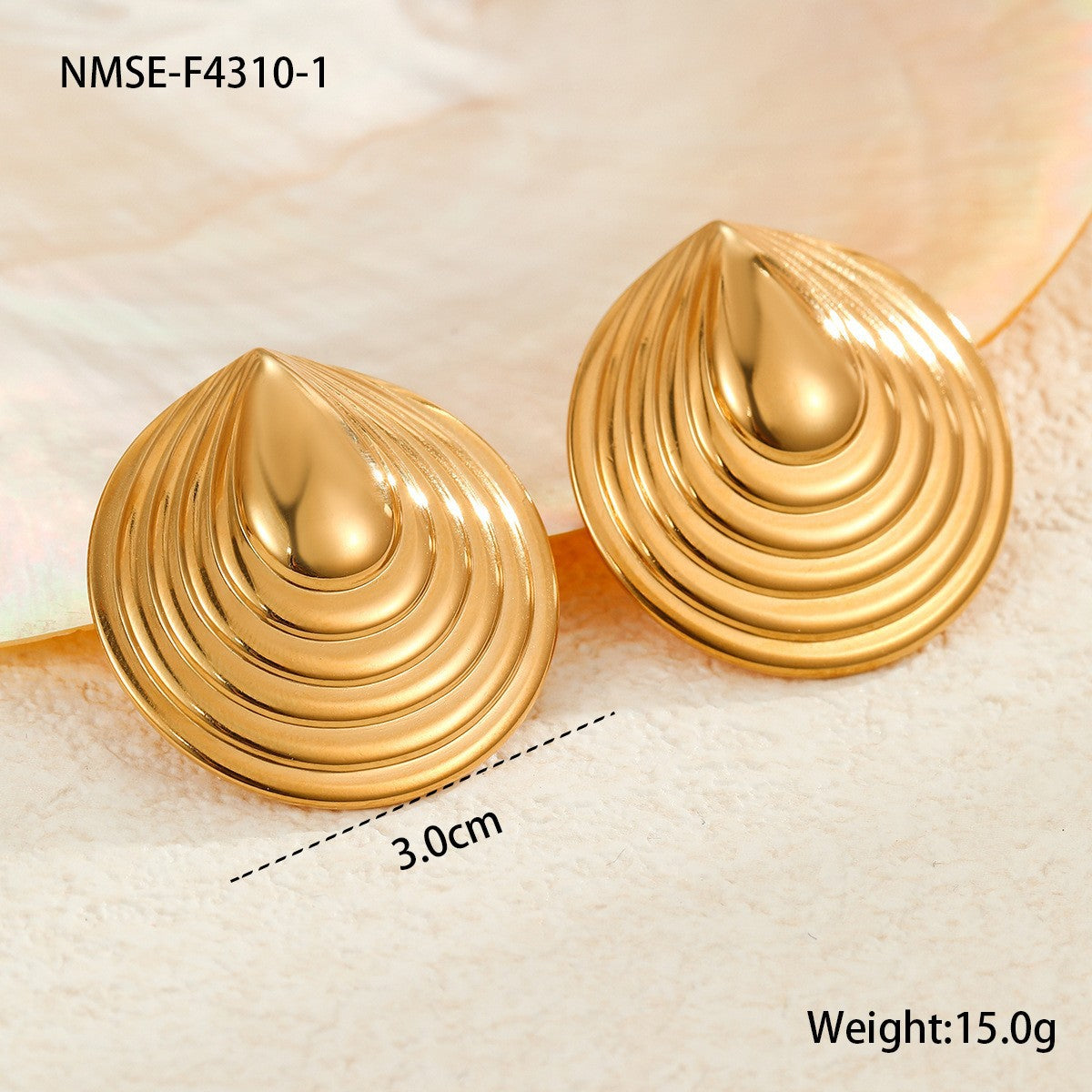 Wholesale  stainless steel gold plated mosquito disc earrings