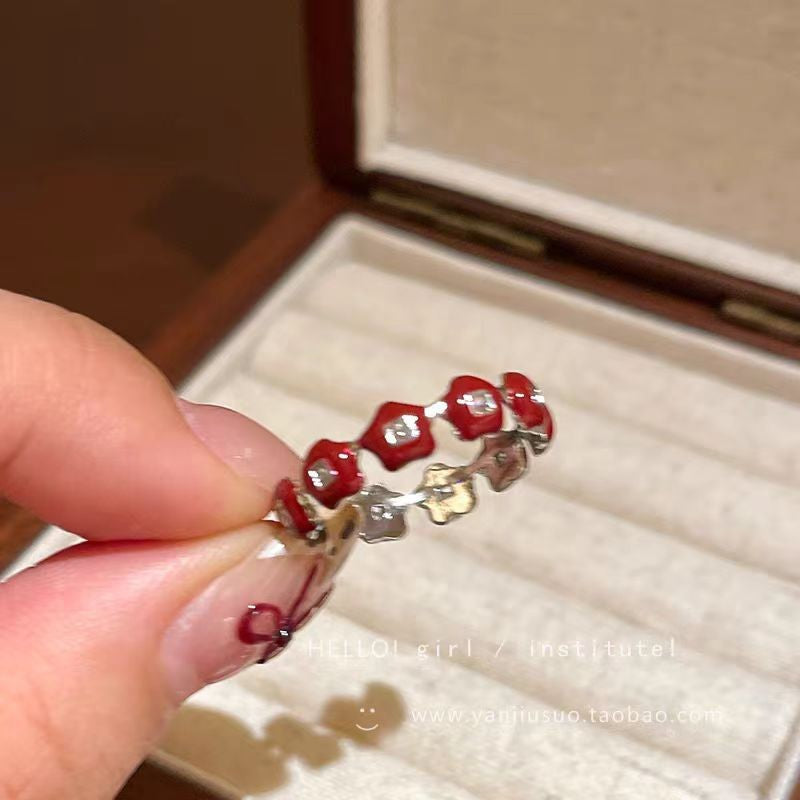 Wholesale Red  Cute Bow Love  Alloy Ring
