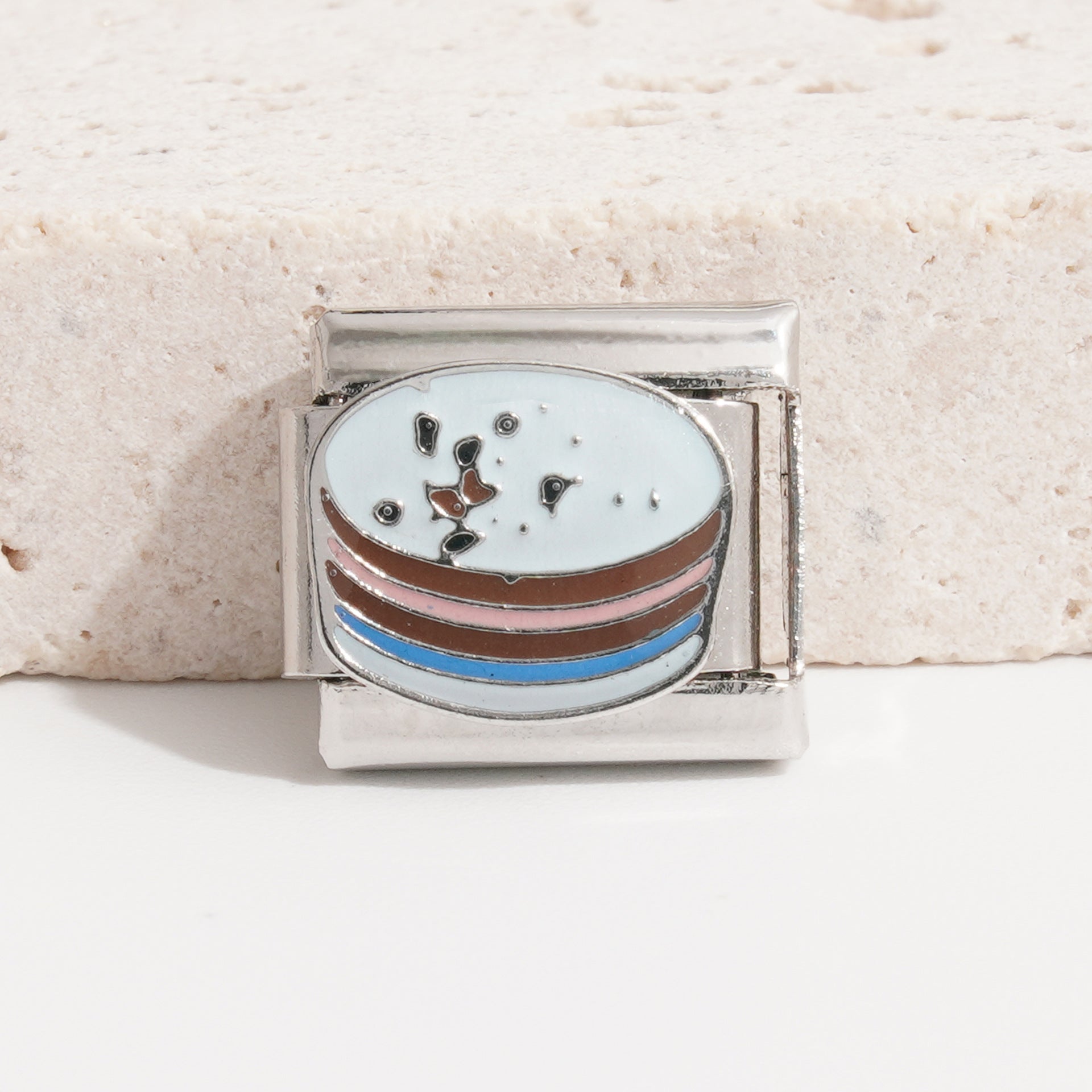 Wholesale Italian Charm Bracelet 9mm DIY Splicing Creative Cake Stainless Steel Composable Bracelet