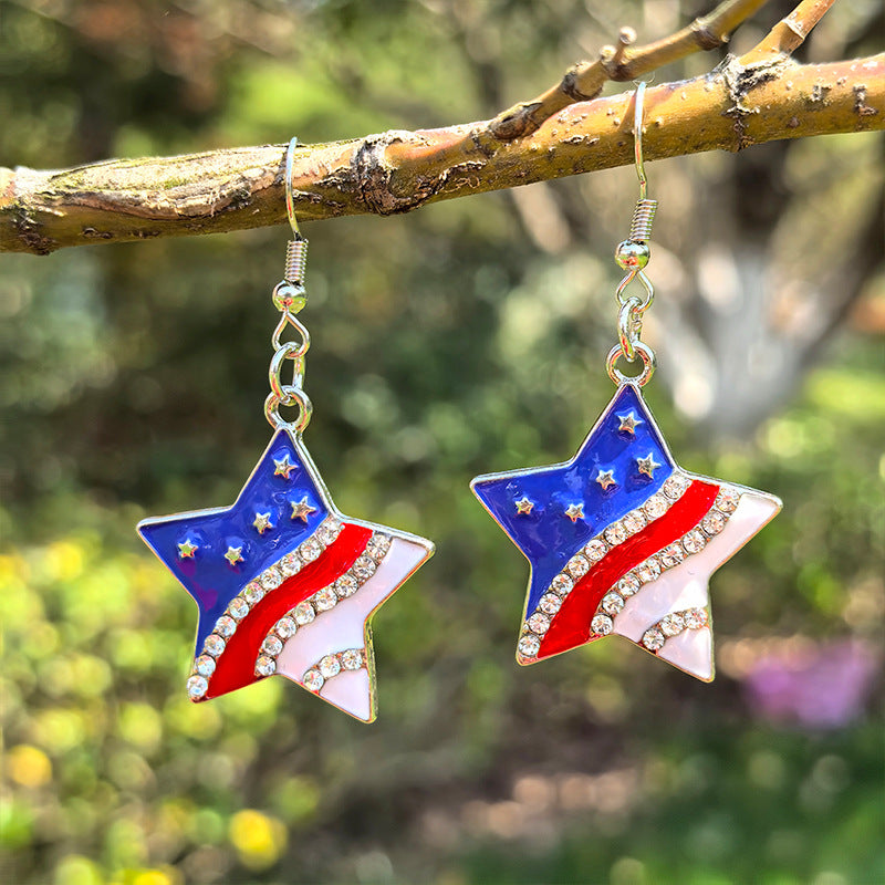 Boucles d'oreilles de la série de drapeaux du jour de l'indépendance en gros