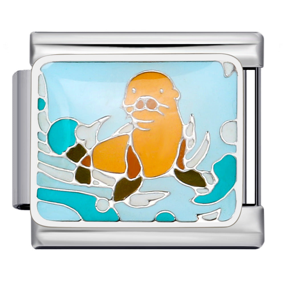 Wholesale Italian Charm Bracelet 9mm DIY Splicing Removable Marine Life Stainless Steel Composable Bracelet