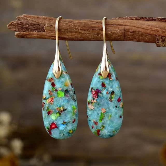 Wholesale  Natural Drop Emperor Stone Earrings