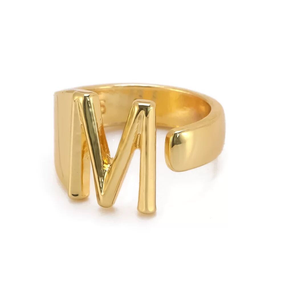 Wholesale English Letter Ring Open Adjustable Ring ACC-RS-TuCai001