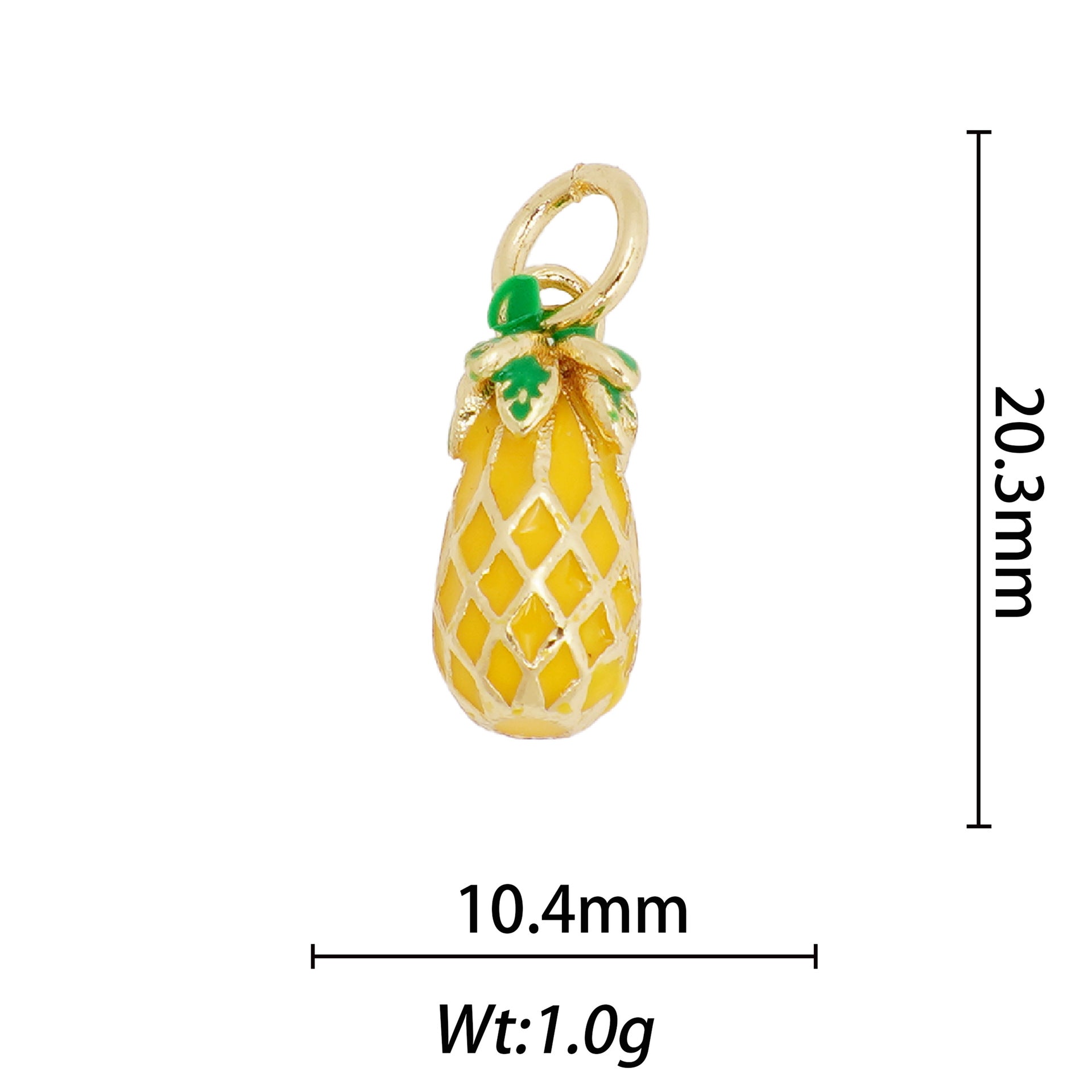 Wholesale 10pcs Cute 18k Copper Fruit DIY Necklace Pendant