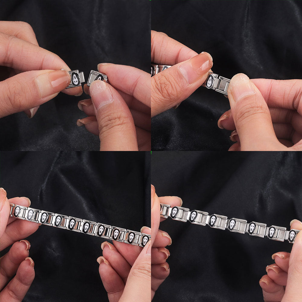 Wholesale 5pcs Italian Charm Bracelet 9mm DIY Splicing Cute Creative Stainless Steel Composable Bracelet