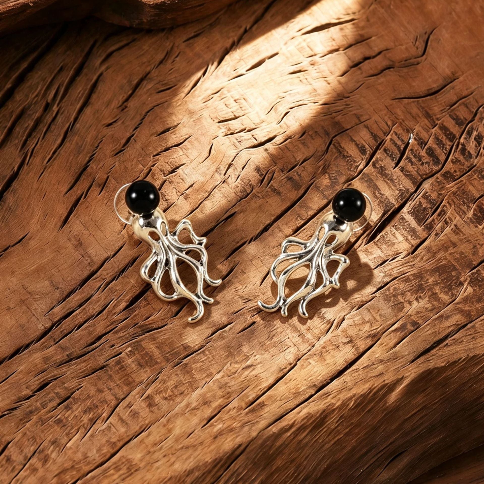 Wholesale Vintage Octopus Earrings For Women Zinc Alloy  Jewelry With Black Pearl Trendy Party Fashion Accessory