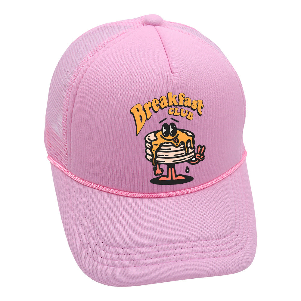 Wholesale Trucker Hat Hamburger Cartoon Print Baseball Cap Sponge Mesh Cap ACC-HT-HaiPu023