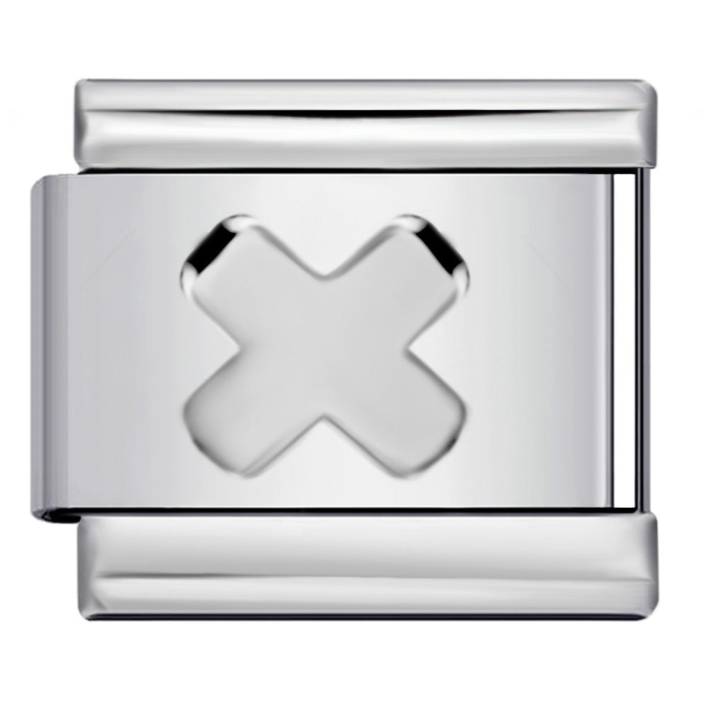 Wholesale Italian Charm Bracelet 9mm DIY Splicing Removable Number Symbol Element Stainless Steel Composable Bracelet