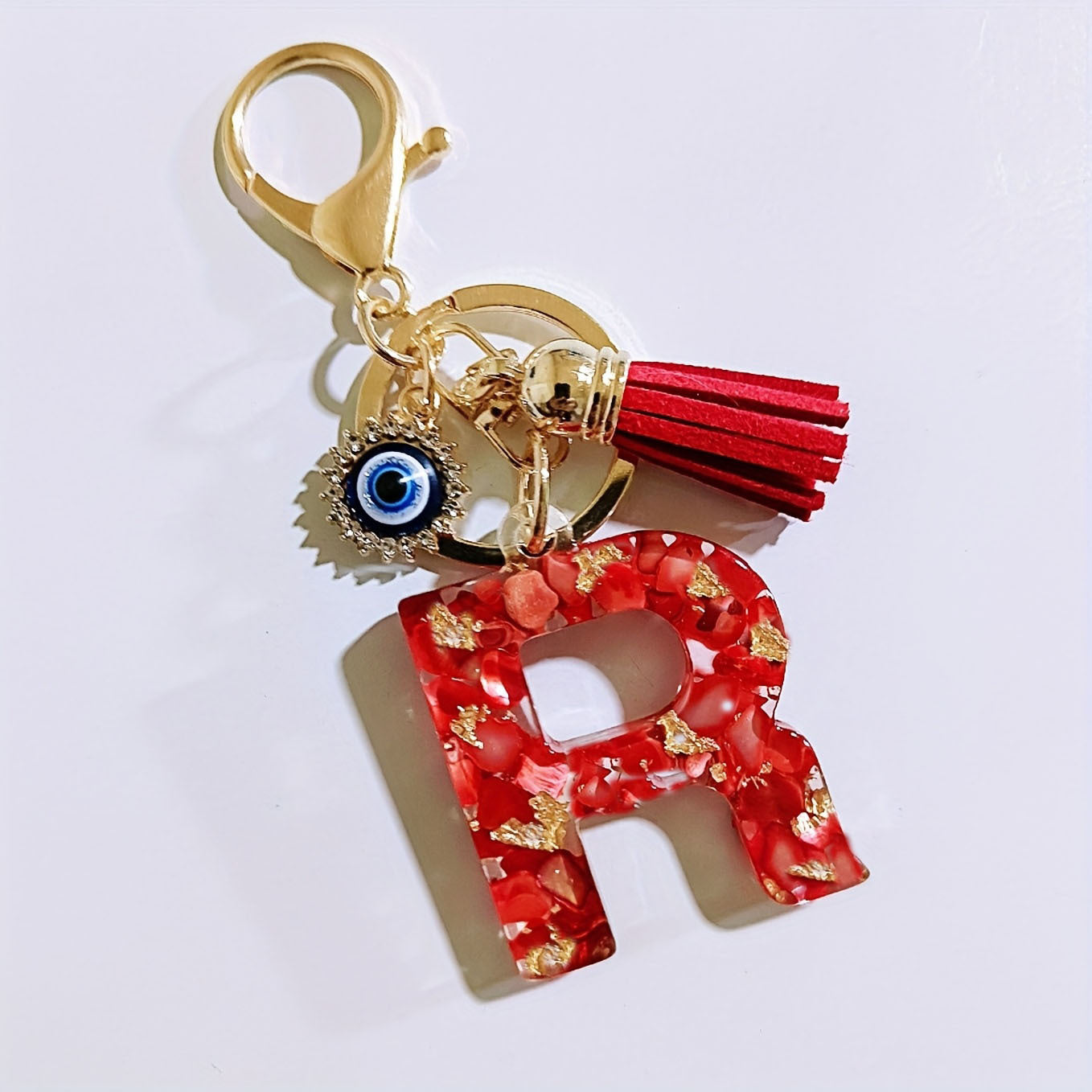 Wholesale Evil Eye Tassel Resin Letter Keychain Bag Charm Fashion Accessory for Party Resale