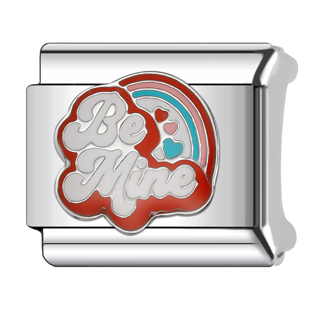 Wholesale Italian Charm Bracelet 9mm DIY Splicing English Stainless Steel Composable Bracelet