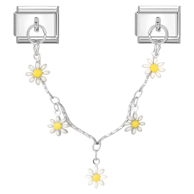 Wholesale 9mm Italian Charm Starter Bracelets DIY Double Hanger Stainless Steel Composable Bracelet