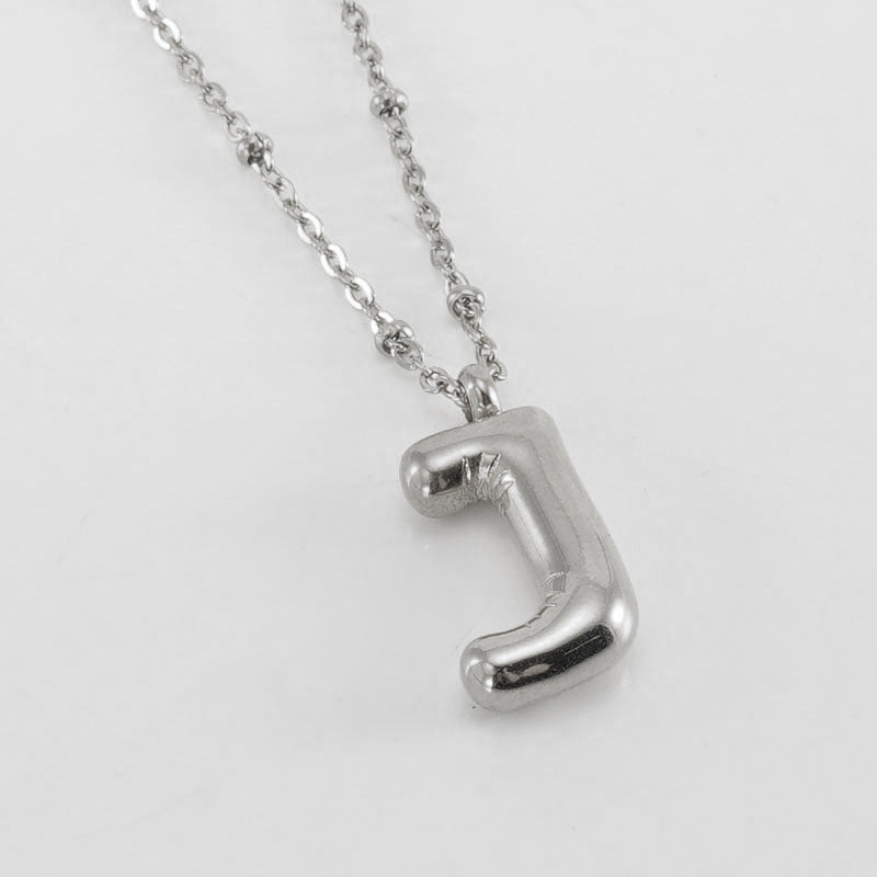 Wholesale  bubble letter necklace 18K stainless steel English letter pendant jewelry
