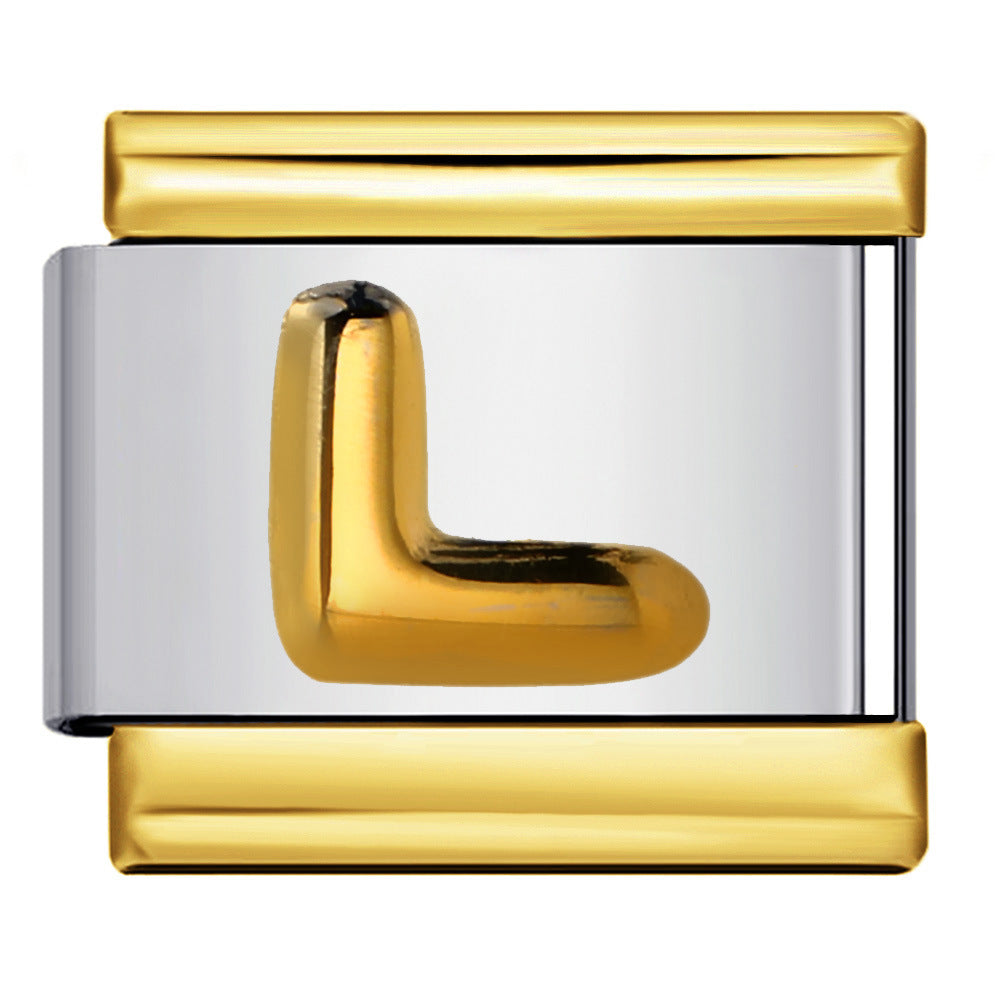 Wholesale Italian Charm Bracelet 9mm DIY Splicing Removable Raised Letters Stainless Steel Composable Bracelet