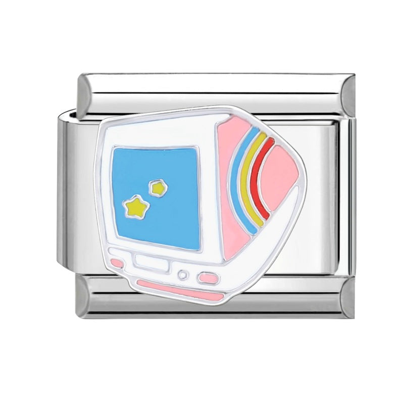 Wholesale Italian Charm Bracelet 9mm DIY Splicing Removable Plant Castle Stainless Steel Composable Bracelet