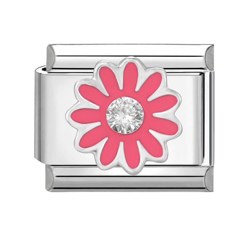 Wholesale Italian Charm Bracelet 9mm DIY Splicing Flower Stainless Steel Composable Bracelet