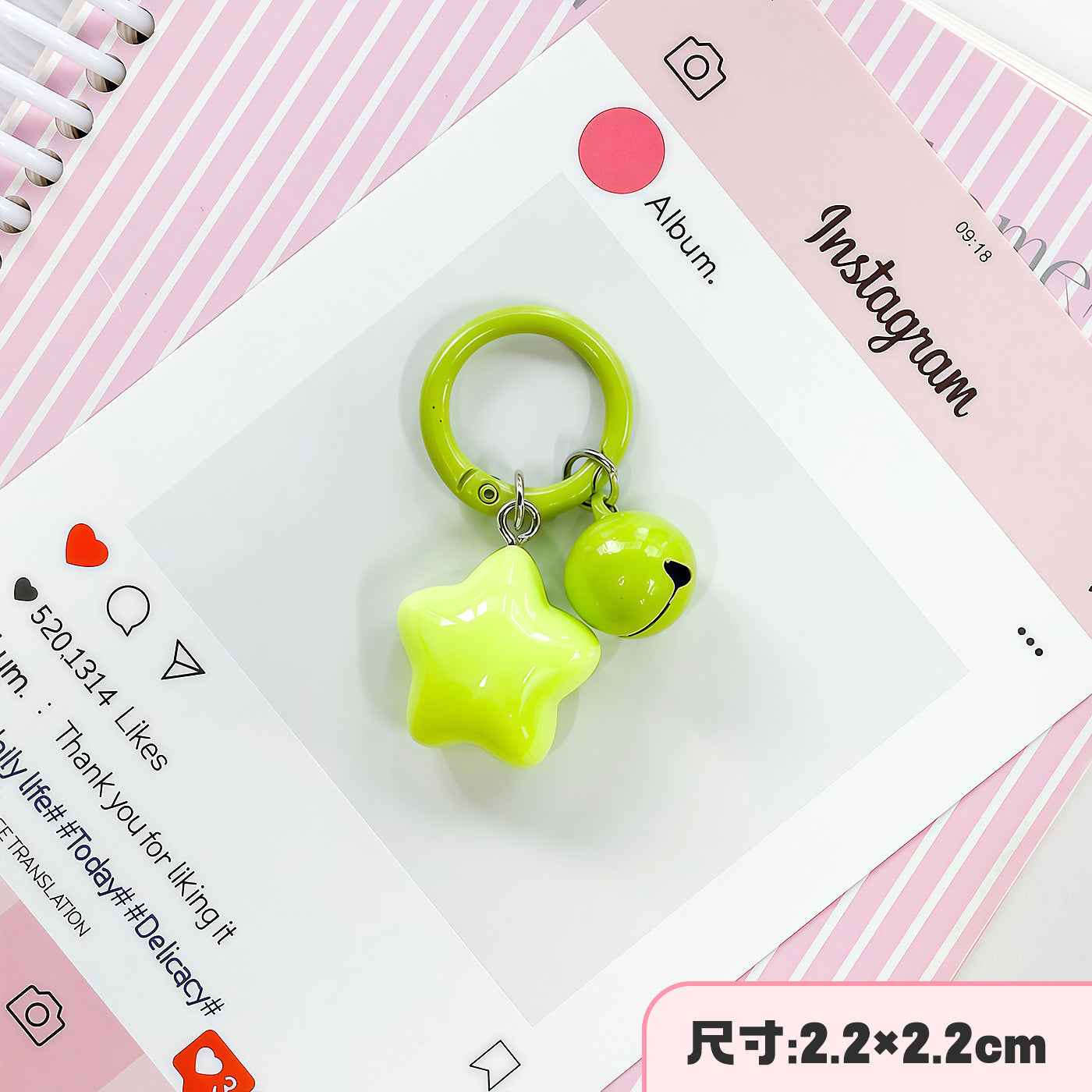 Wholesale Cute Chubby Star Bell Keychain Pendant Colorful Plastic Resin Bag Charm