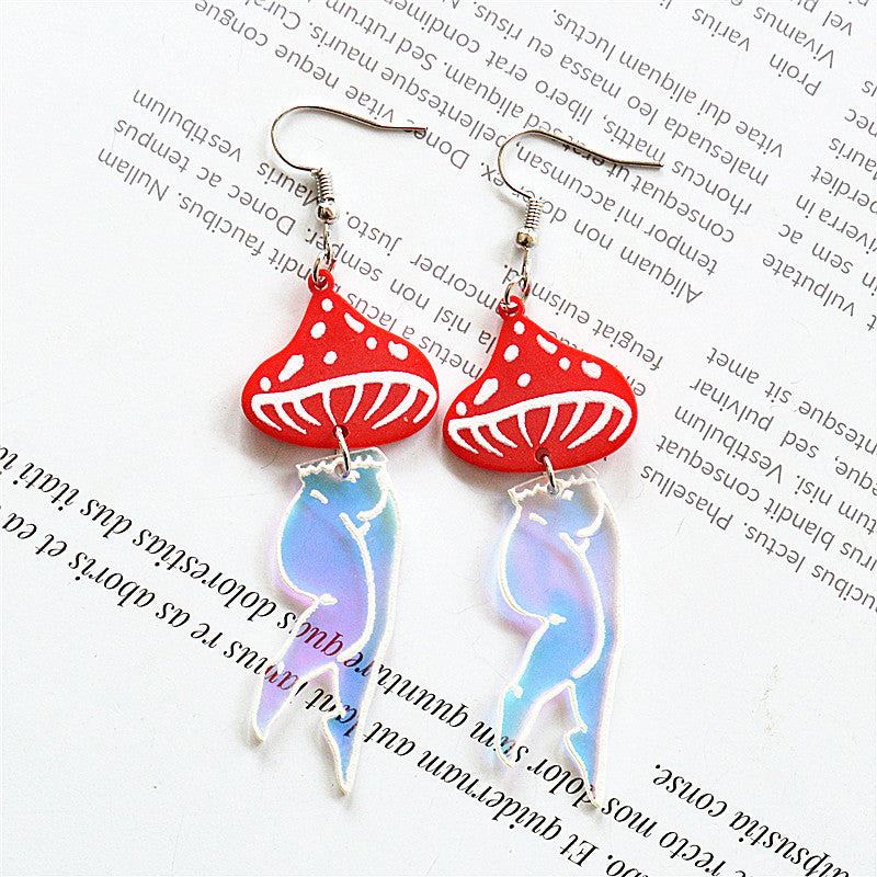 Wholesale Exaggerated Fun Acrylic Magic Mushroom Earrings ACC-ES-XN025