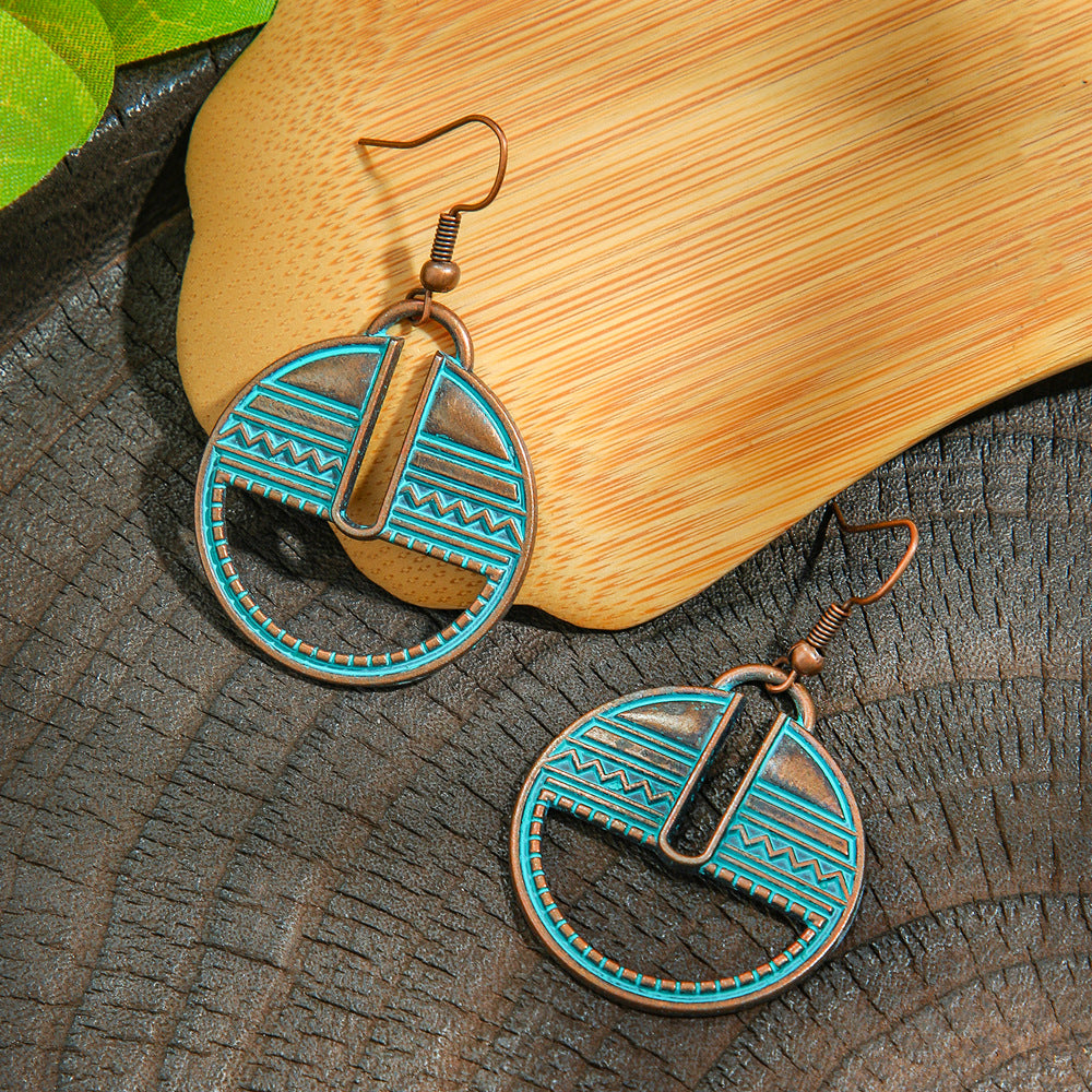 Wholesale Ethnic Geometric Retro Earrings Fashion Jewelry Accessory Boutique Gift